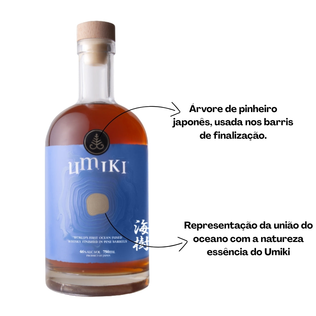 Whisky Umiki Malte Japones Finalizado Barris Pinho 750ml Alc.46%